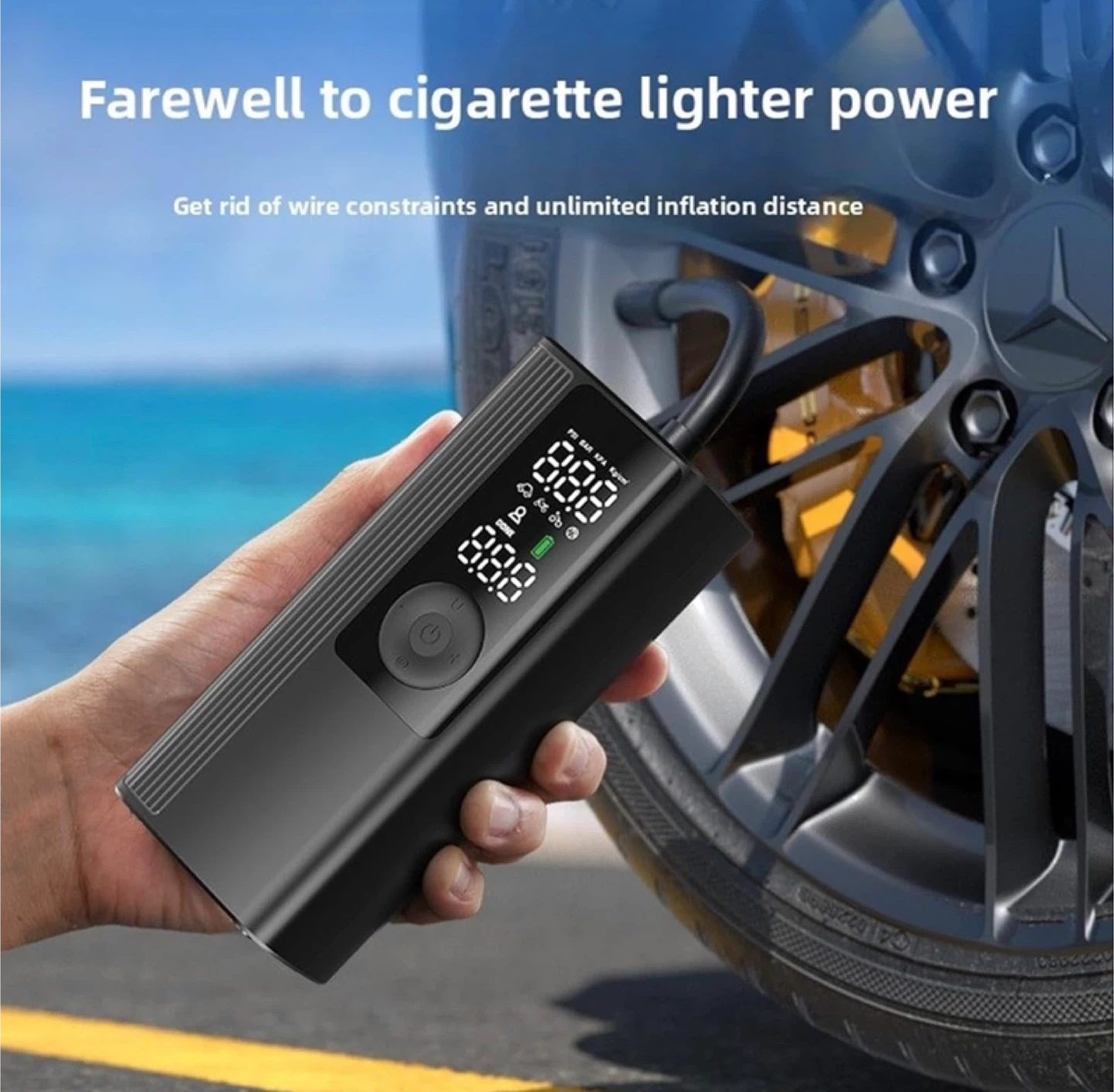 Portable Air Compressor Tire Inflator with Power Bank Function - photo 3
