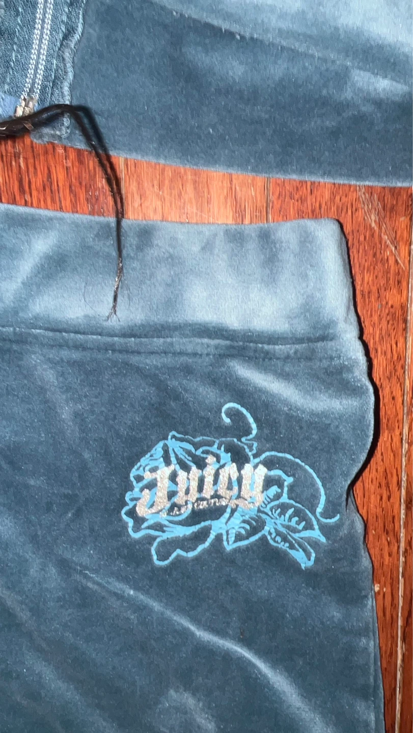 Juicy Couture Velour Tracksuit Set Blue XS