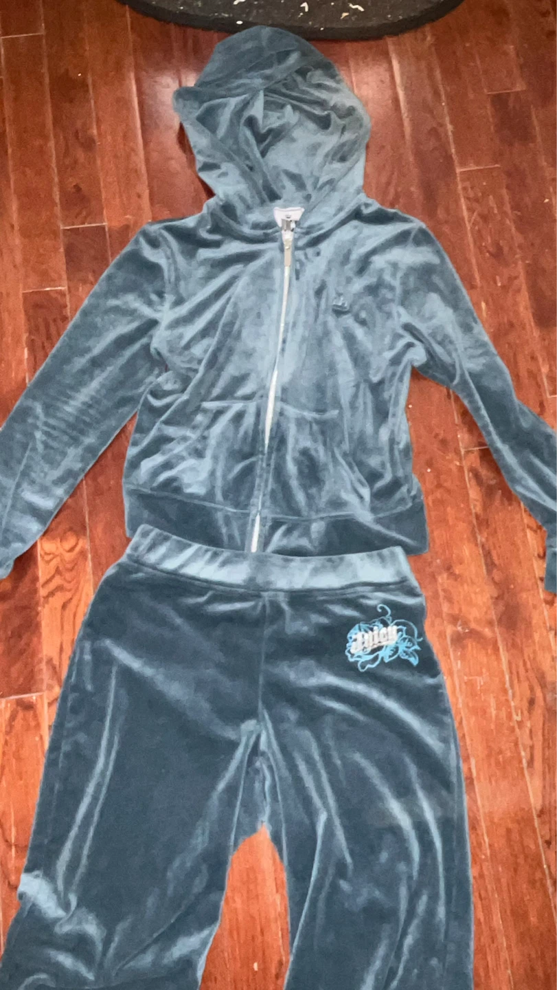 Juicy Couture Velour Tracksuit Set Blue XS - photo 2