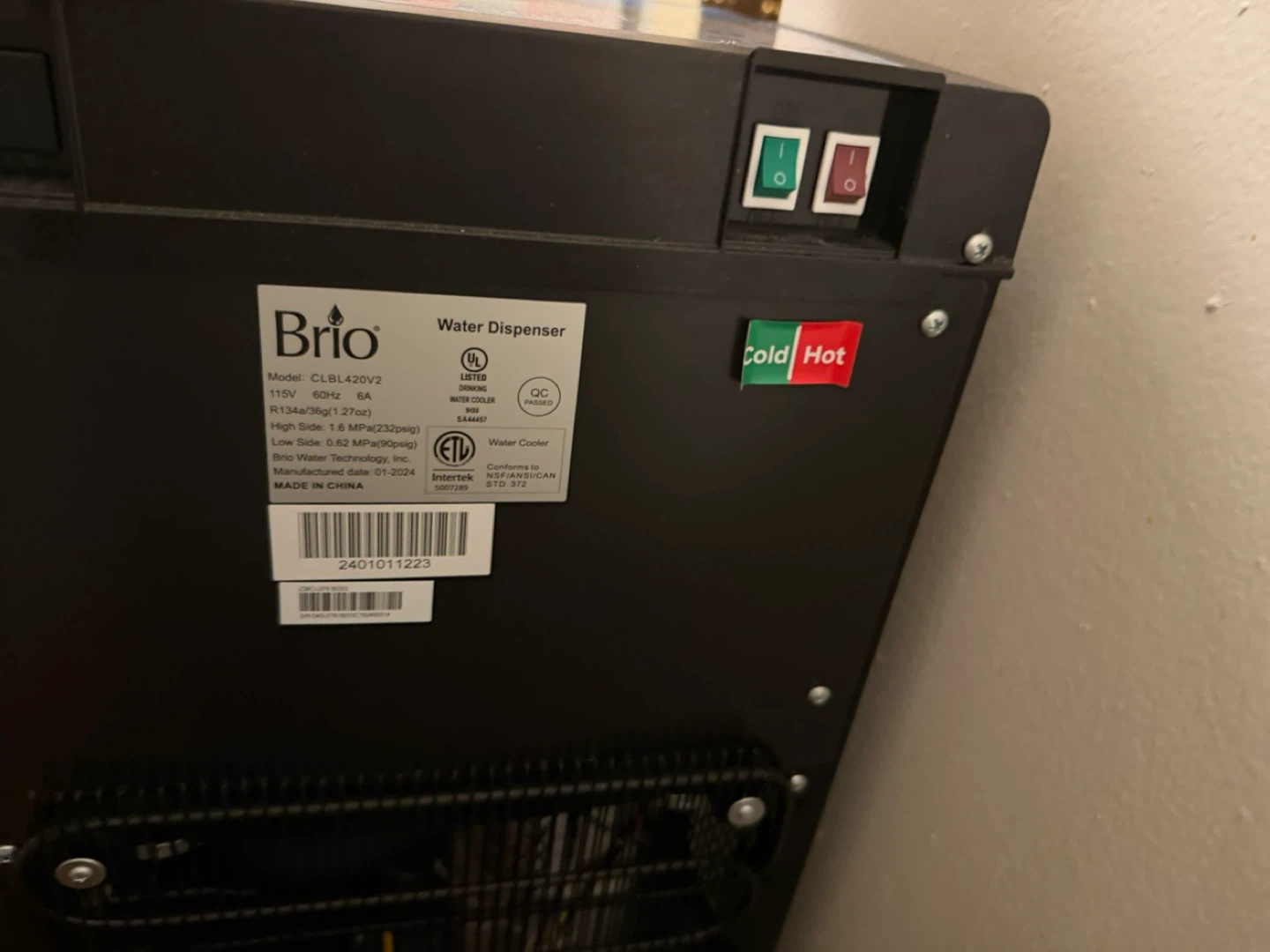Brio Water Dispenser Hot & Cold Bottom Load - photo 4