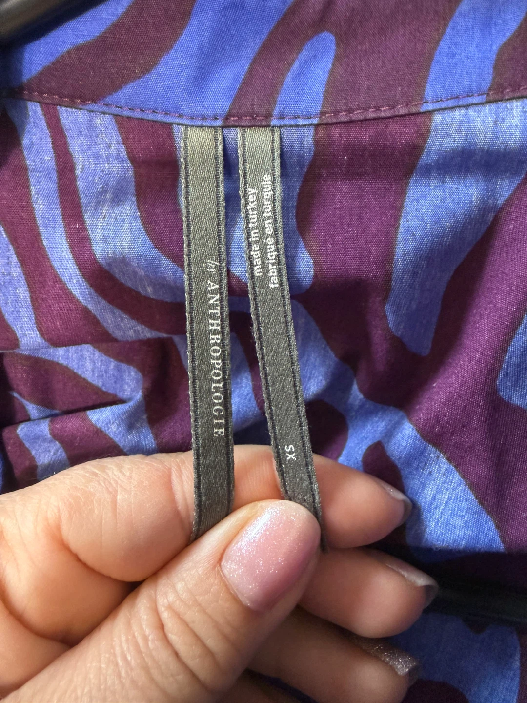 Anthropologie Blue Zebra Print Maxi Dress XS - photo 5