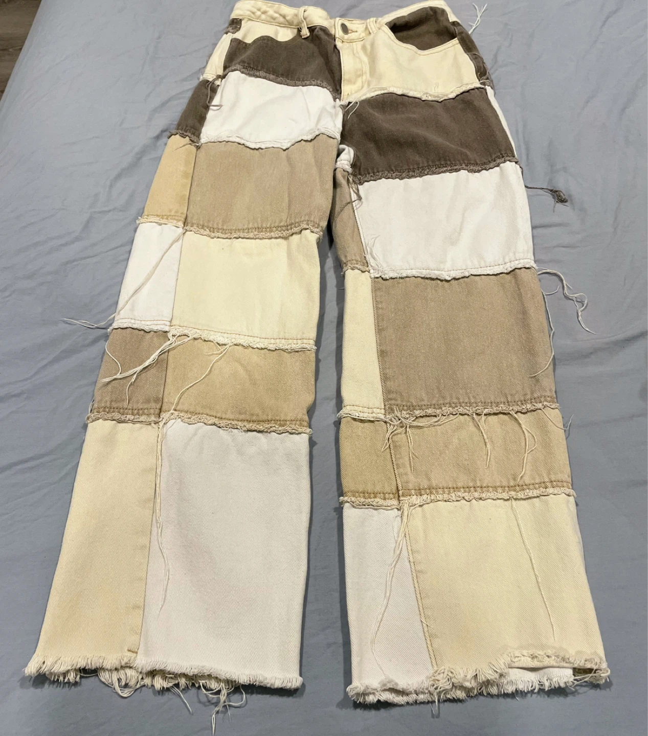 Patchwork Wide Leg Jeans