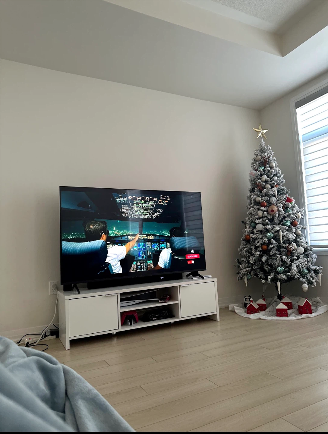 White TV Stand with Storage