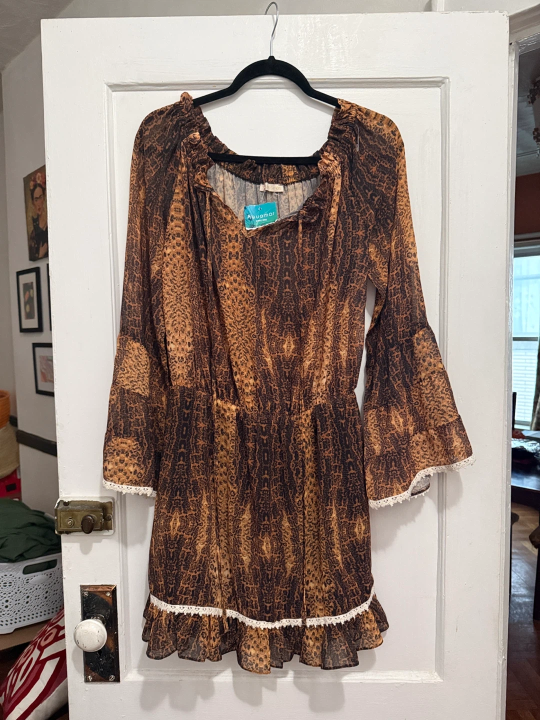 Abysmal Women's Animal Print Ruffle Dress