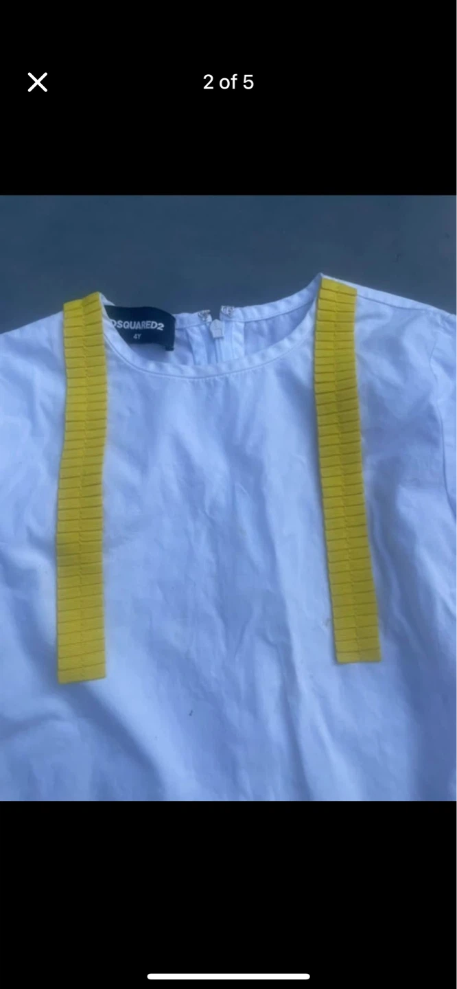 DSquared2 White Shirt with Yellow Suspenders.  - Size 4Y - photo 4