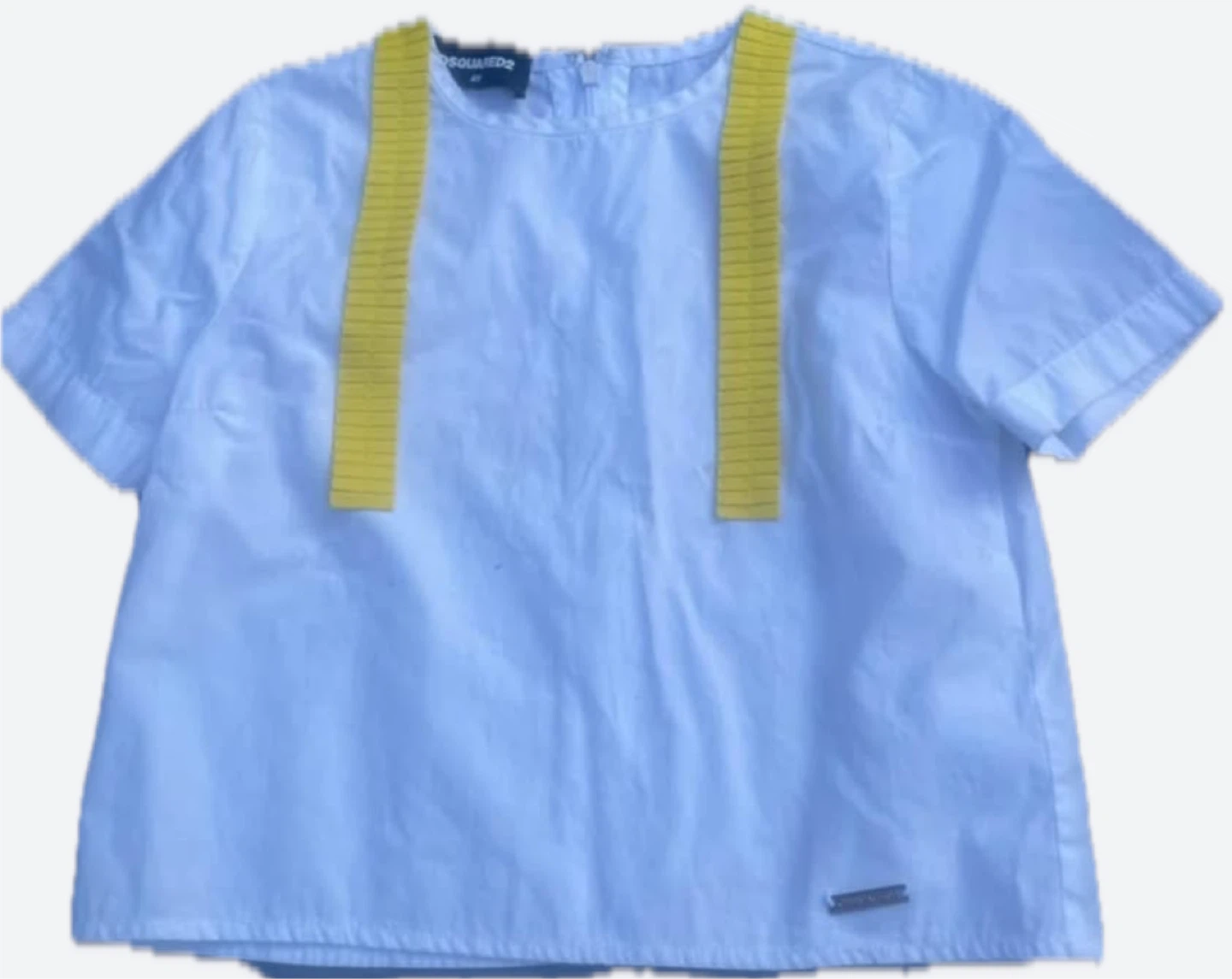 DSquared2 White Shirt with Yellow Suspenders.  - Size 4Y