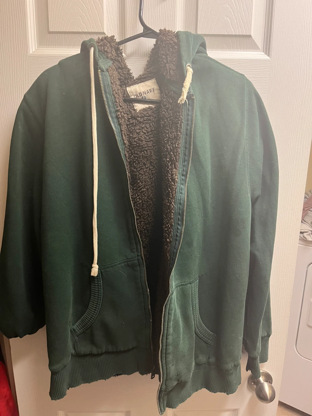 Old Navy Green Sherpa Lined Hoodie