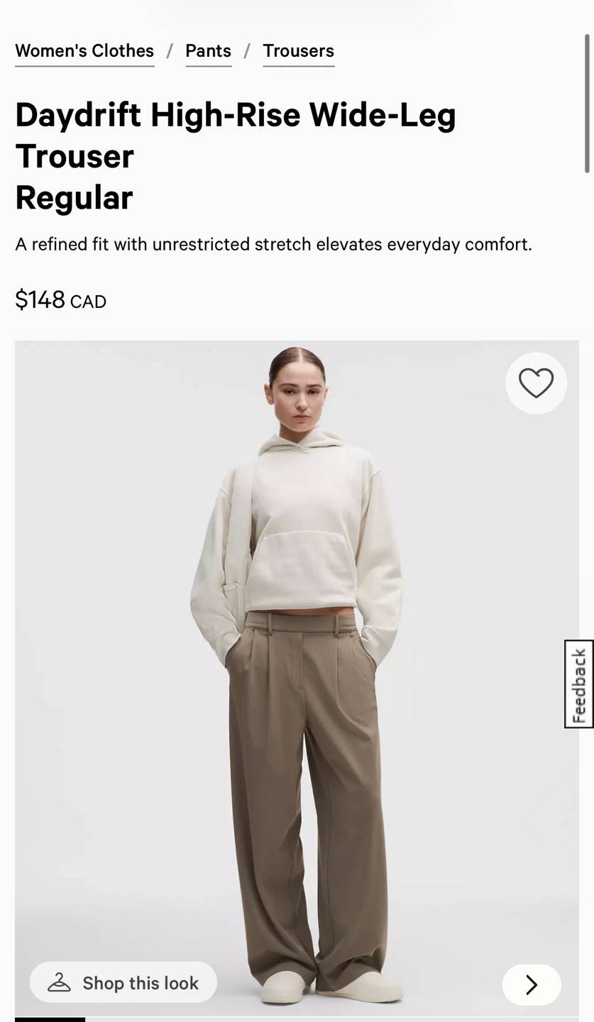 Lululemon Daydrift LIKE NEW Wide-Leg Trousers - Size S