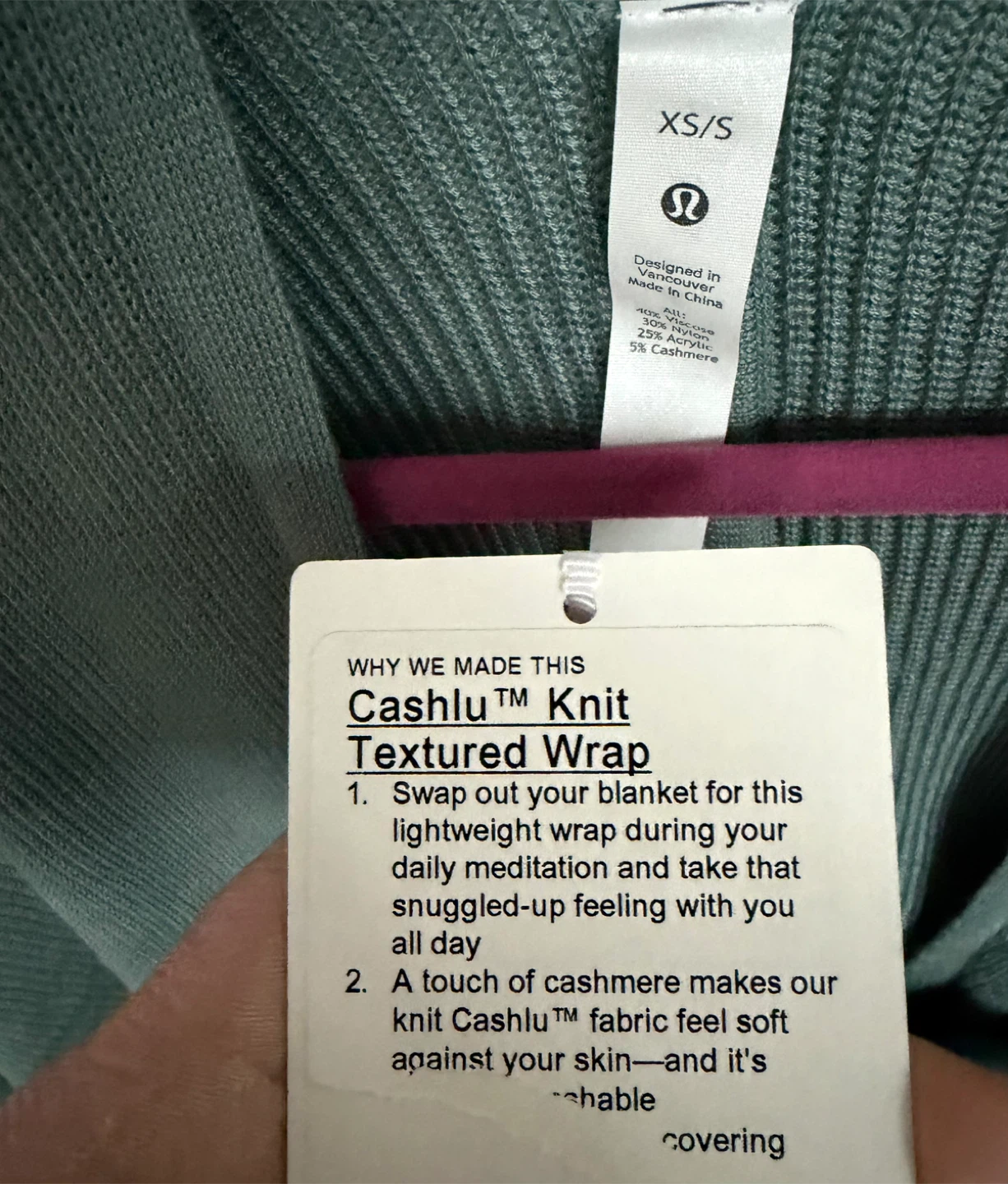 NEW Lululemon Cashlu Knit Wrap XS/S - photo 2