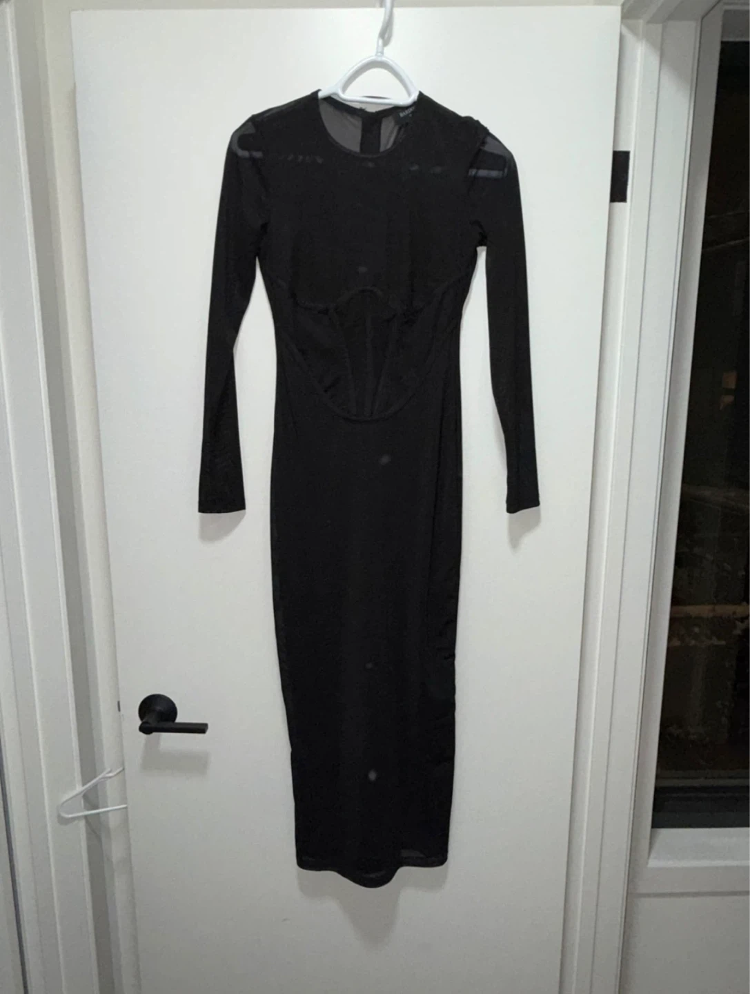 Bardot Black Mesh Corset Midi Dress - photo 2