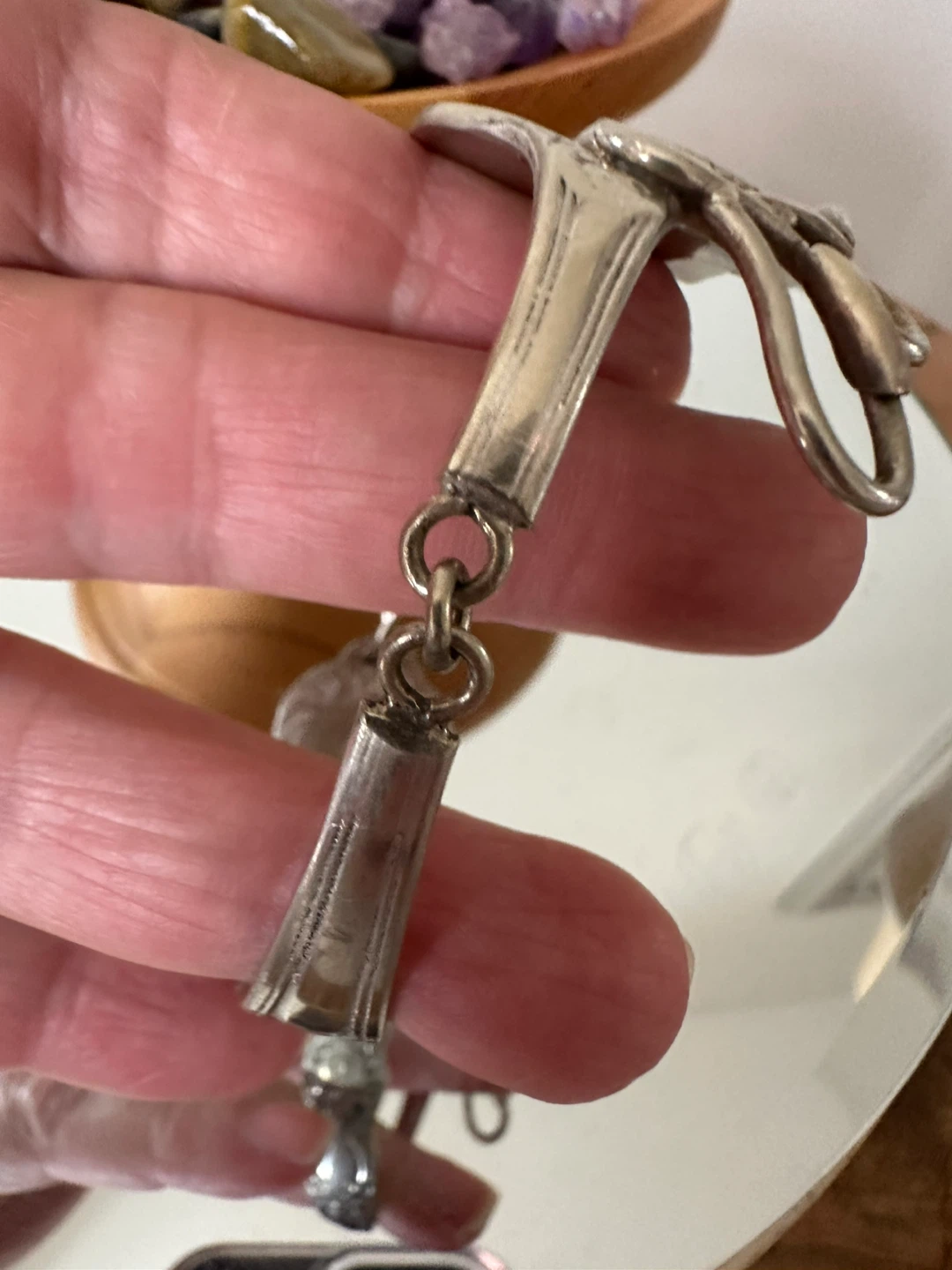 Silverware Bracelet with Cabochon Stone - photo 5