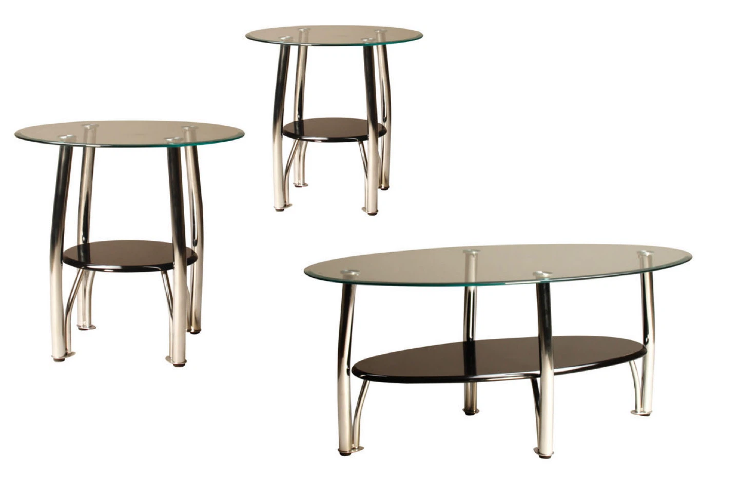 Glass and Chrome Coffee Table Set - photo 2