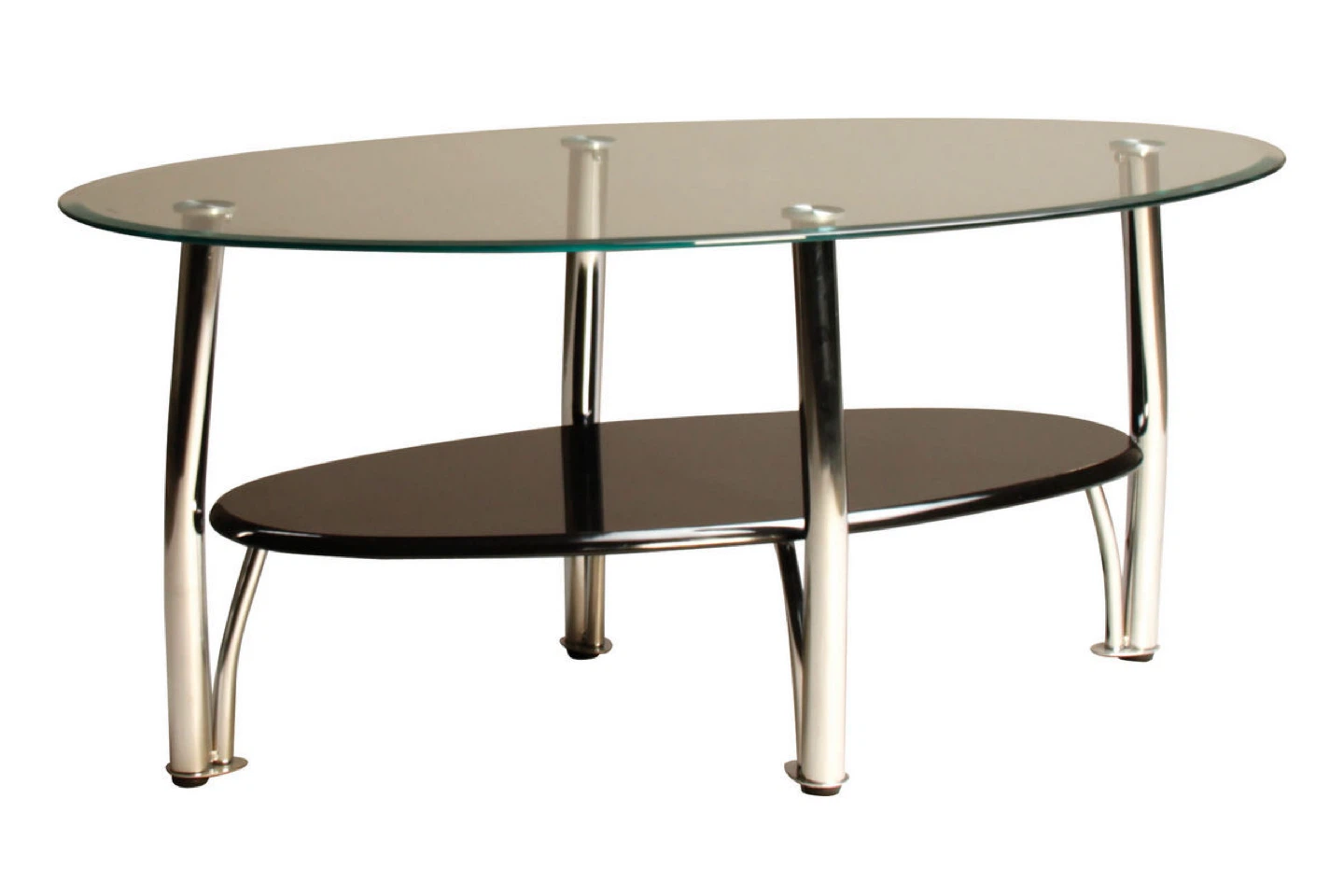 Glass and Chrome Coffee Table Set