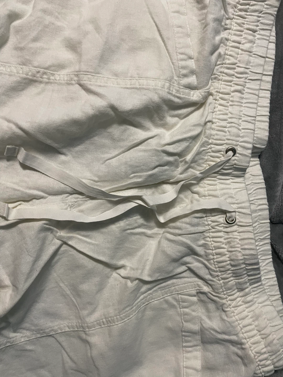 White Linen-Blend Shorts - XL/TG - photo 5