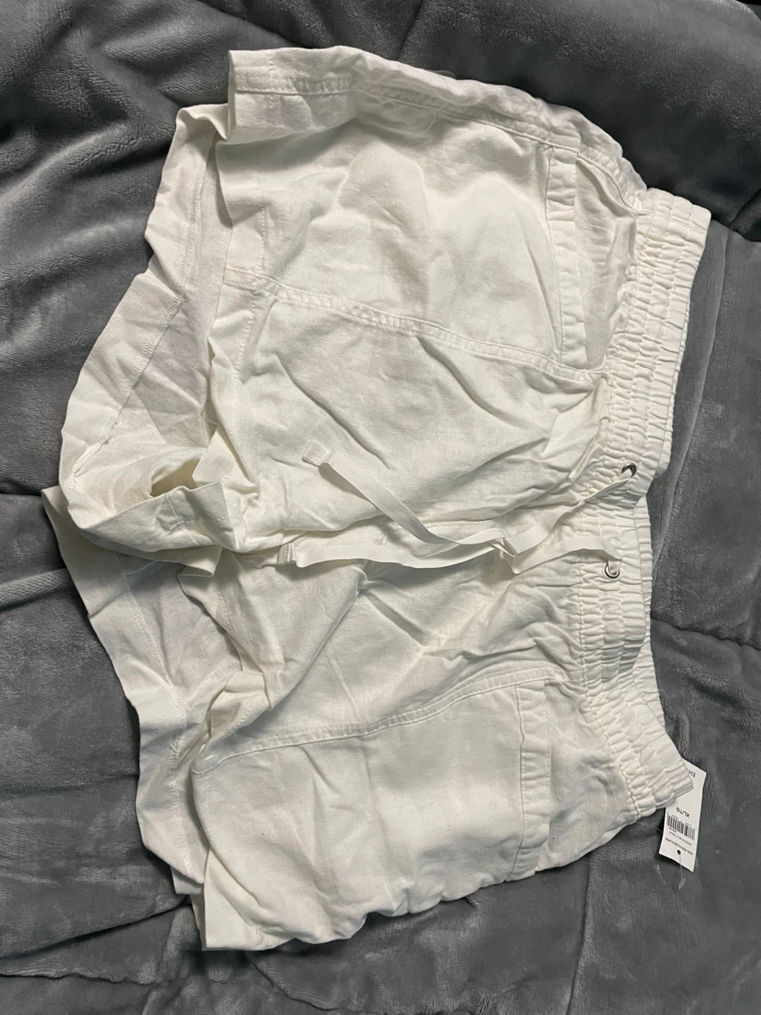 White Linen-Blend Shorts - XL/TG
