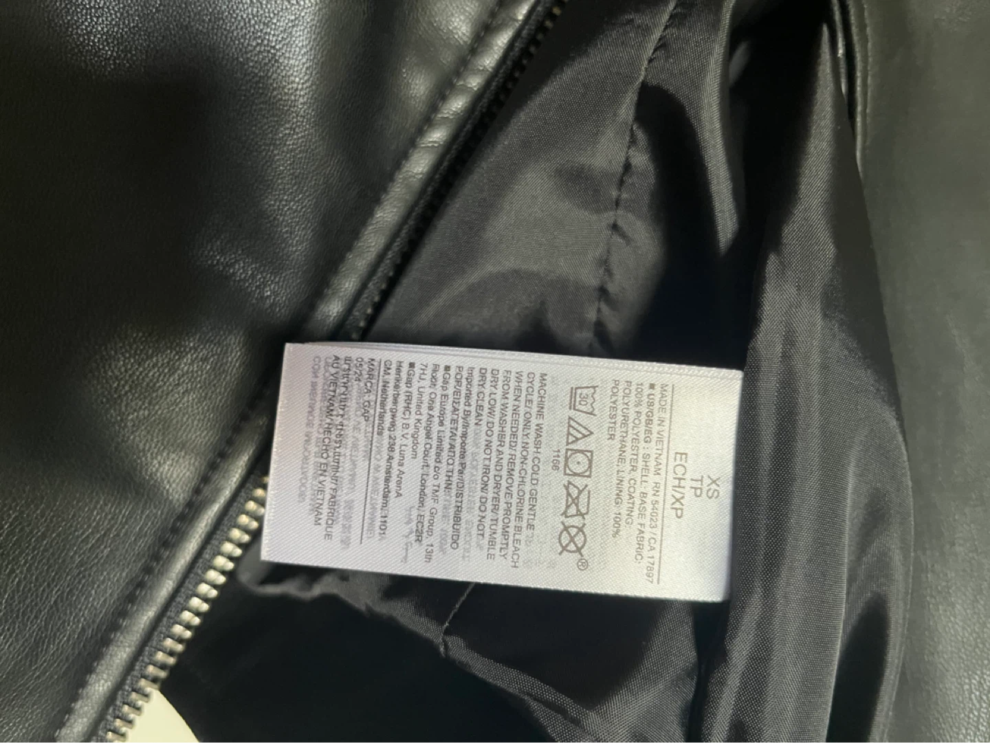 Women's Black Faux Leather Moto Jacket XS - photo 3