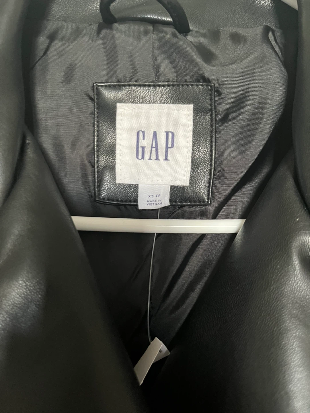 Women's Black Faux Leather Moto Jacket XS - photo 4