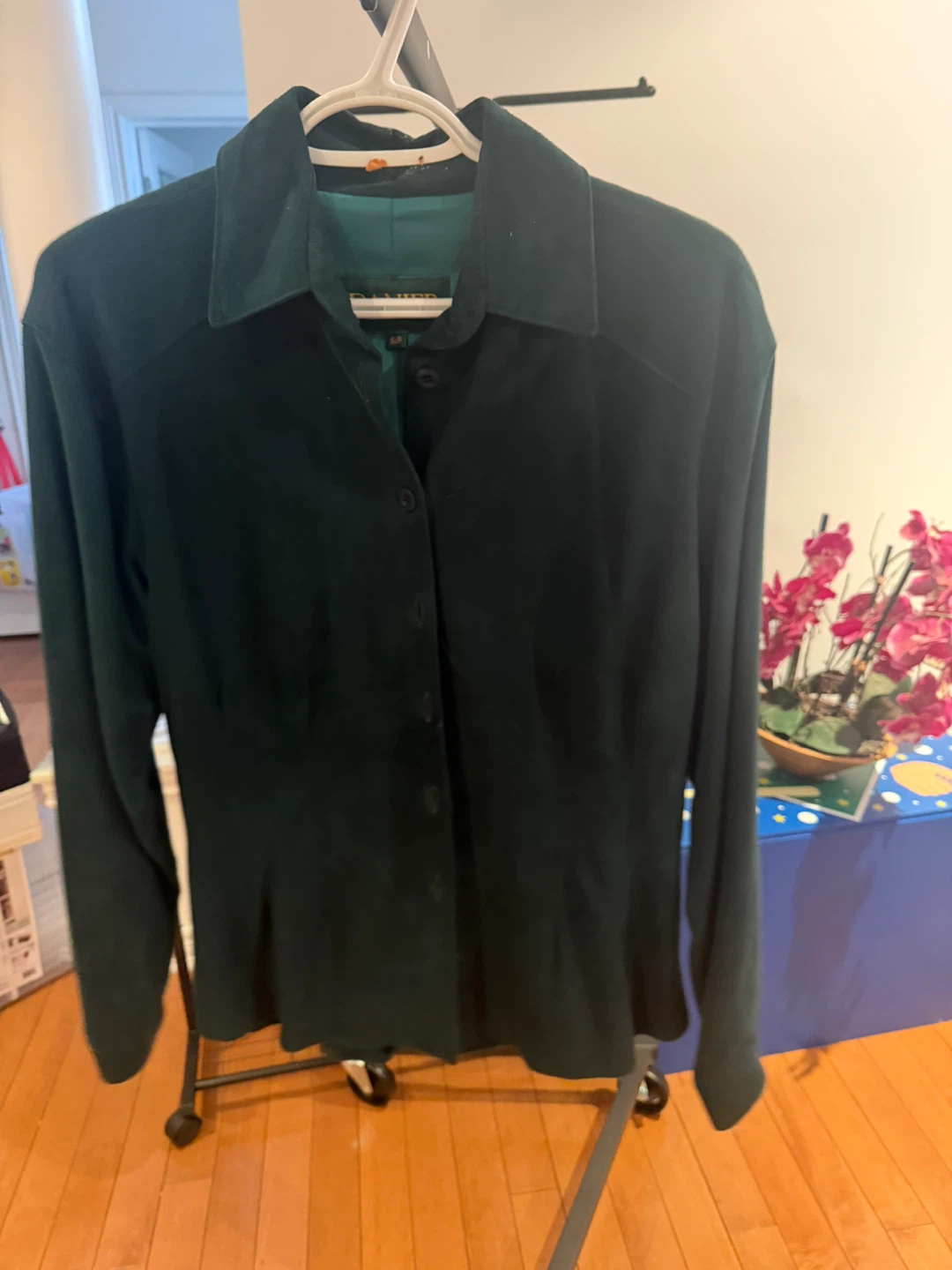 DANIEL HECHER Suede shirt Dark Green