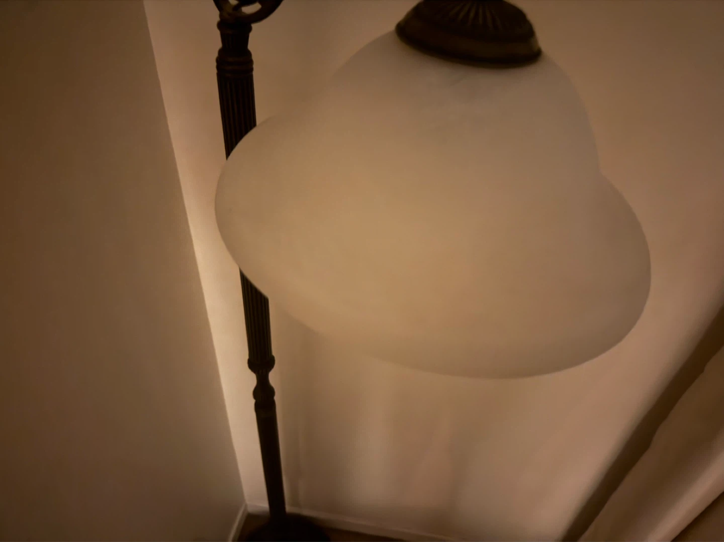 Vintage Floor Lamp with Frosted Shade