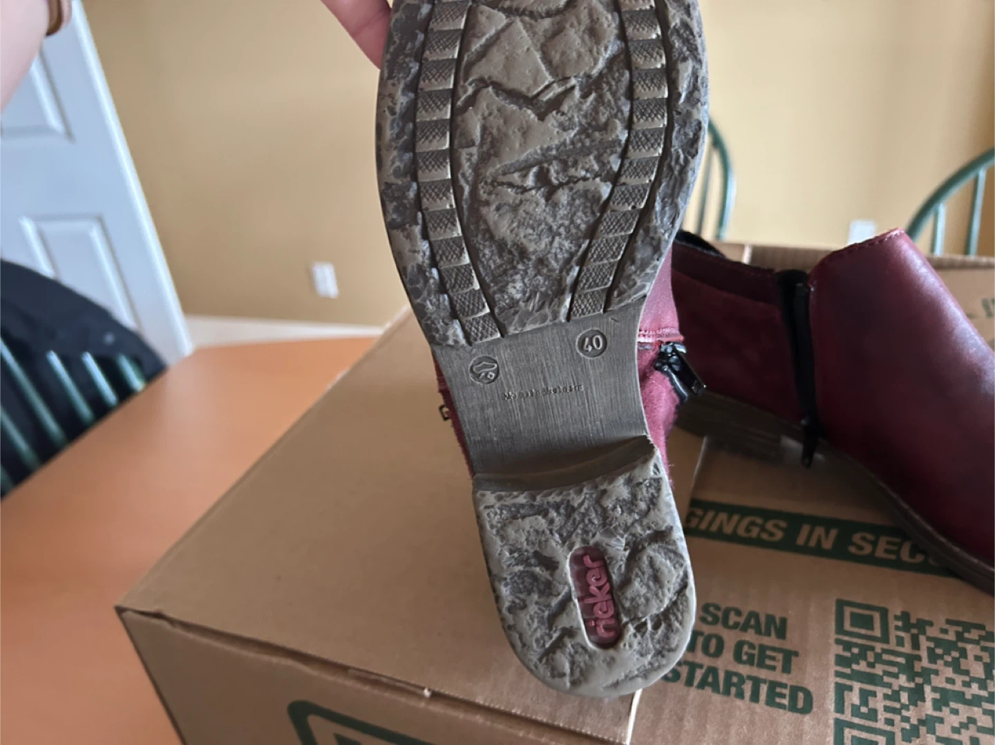Rieker Women's Ankle Boots Burgundy Size 40 - photo 4