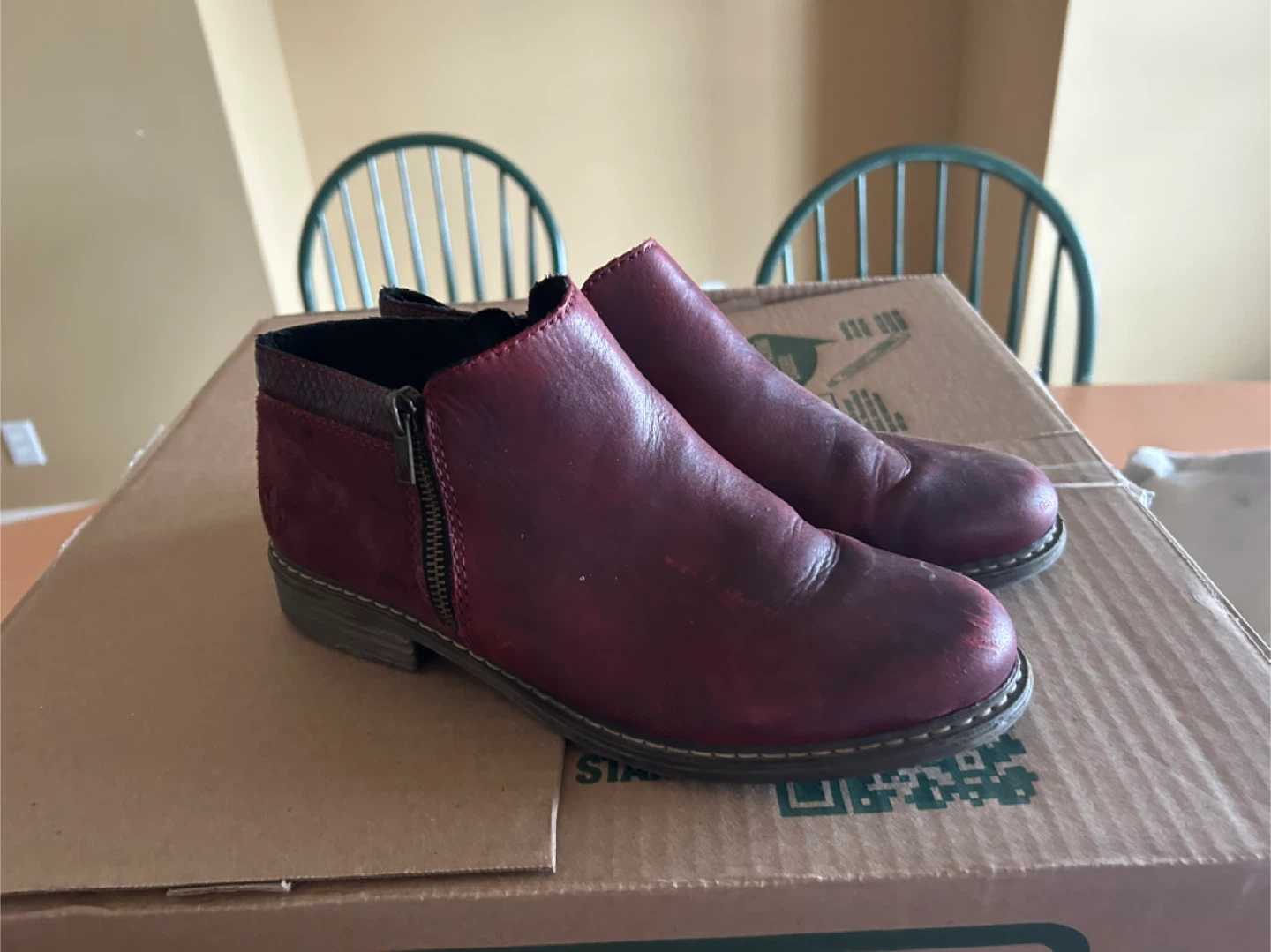 Rieker Women's Ankle Boots Burgundy Size 40