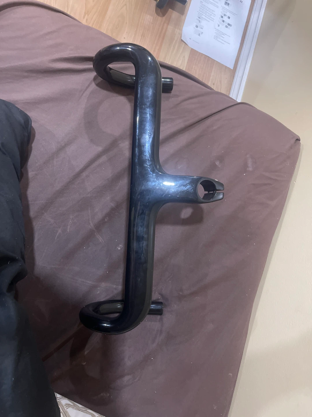 Black Carbon Fiber Bicycle Handlebars - photo 2