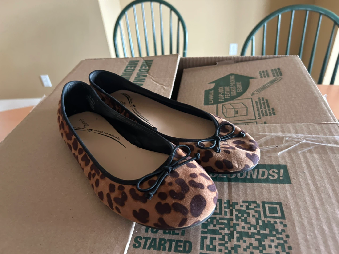George Leopard Print Ballet Flats - Size 9