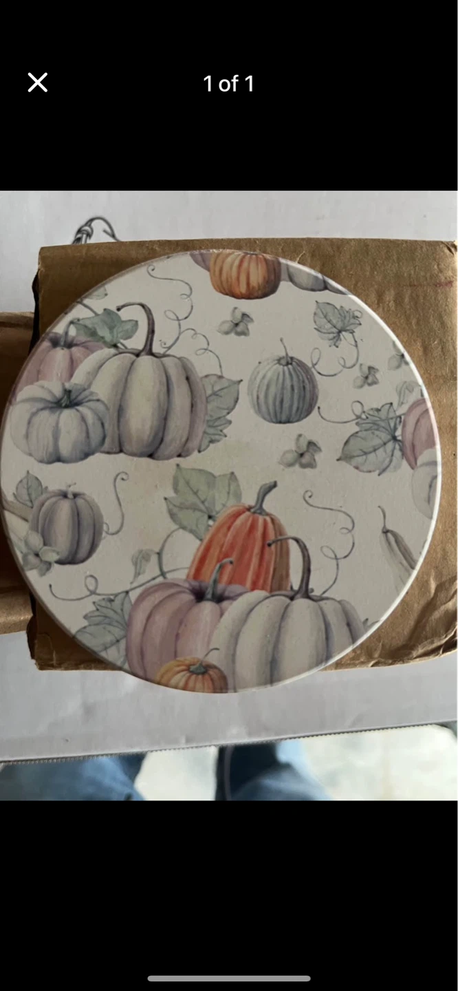 Pumpkin Pattern Coaster Set