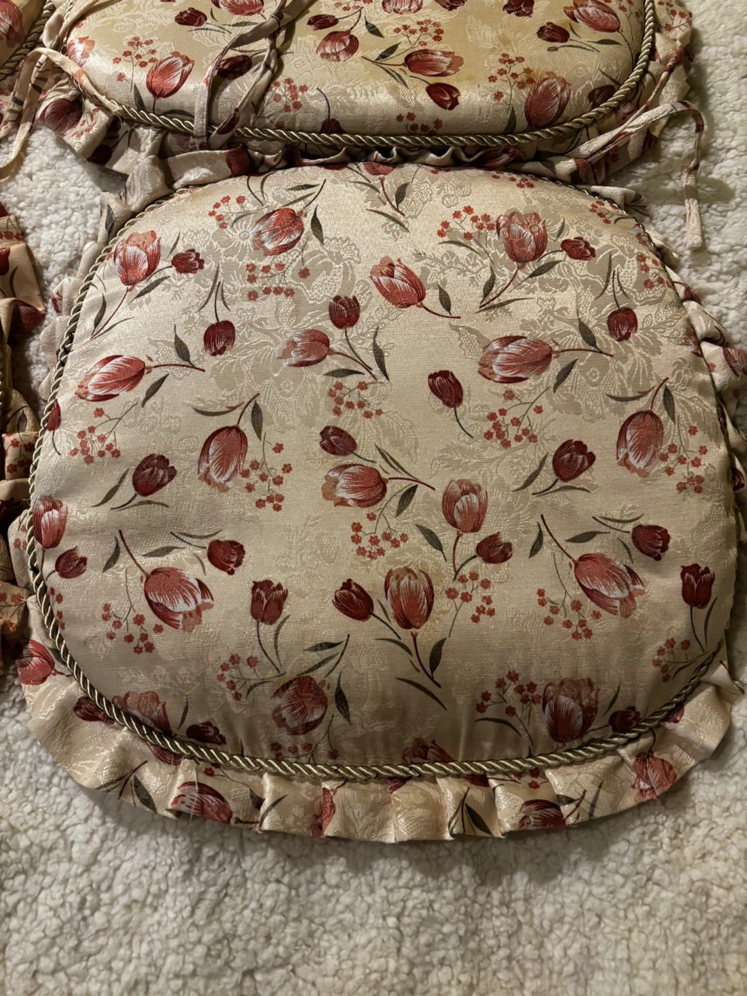 Set of 4 Floral Print Chair Cushions - photo 2