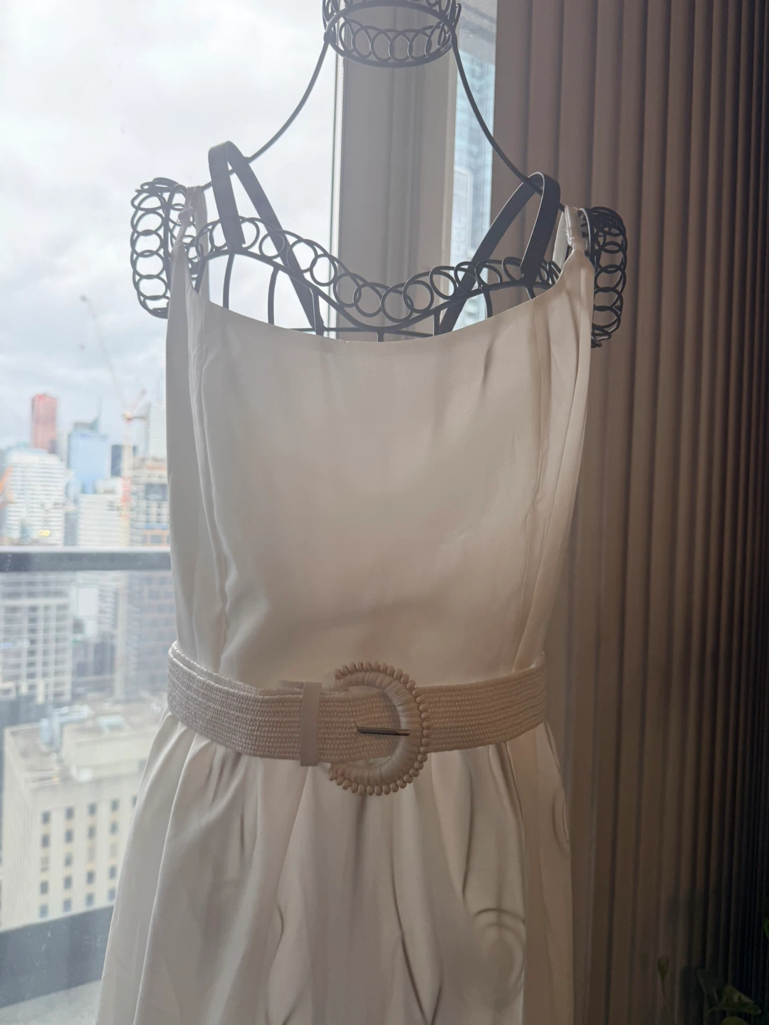 White Maxi Dress with Belt - photo 3