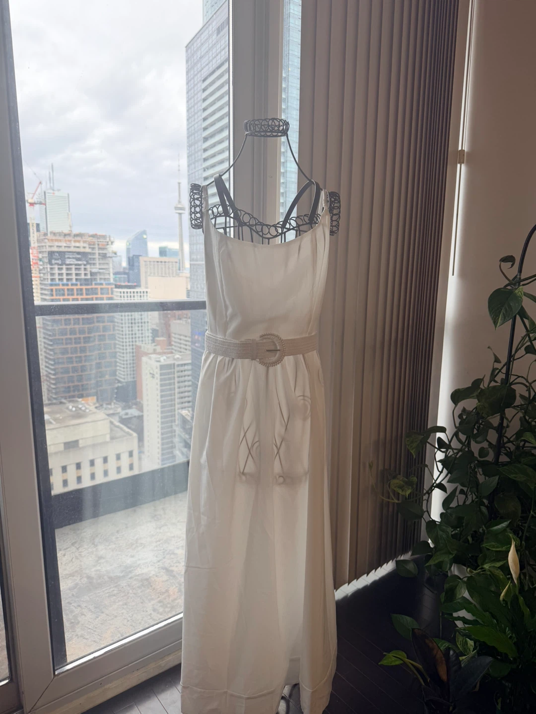 White Maxi Dress with Belt