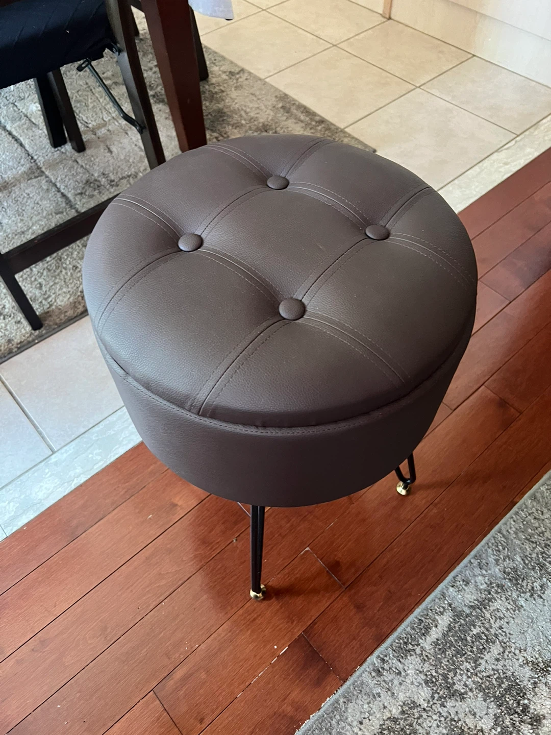 Round Tufted Storage Ottoman