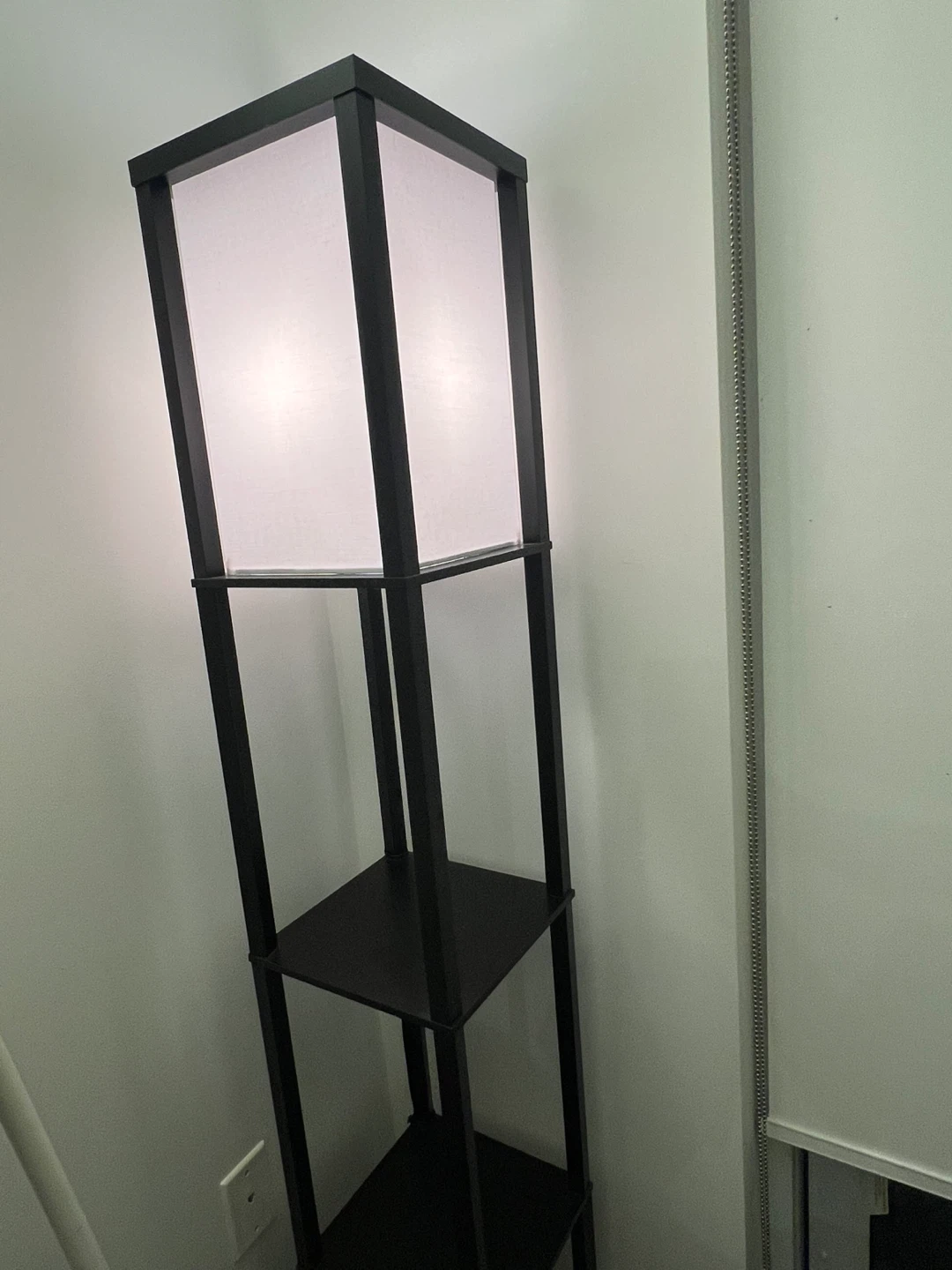 Black Floor Lamp with Shelves - photo 2