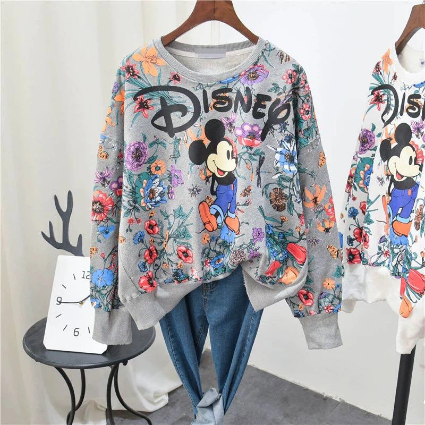 Disney Mickey Mouse Floral Print Sweatshirt - photo 2