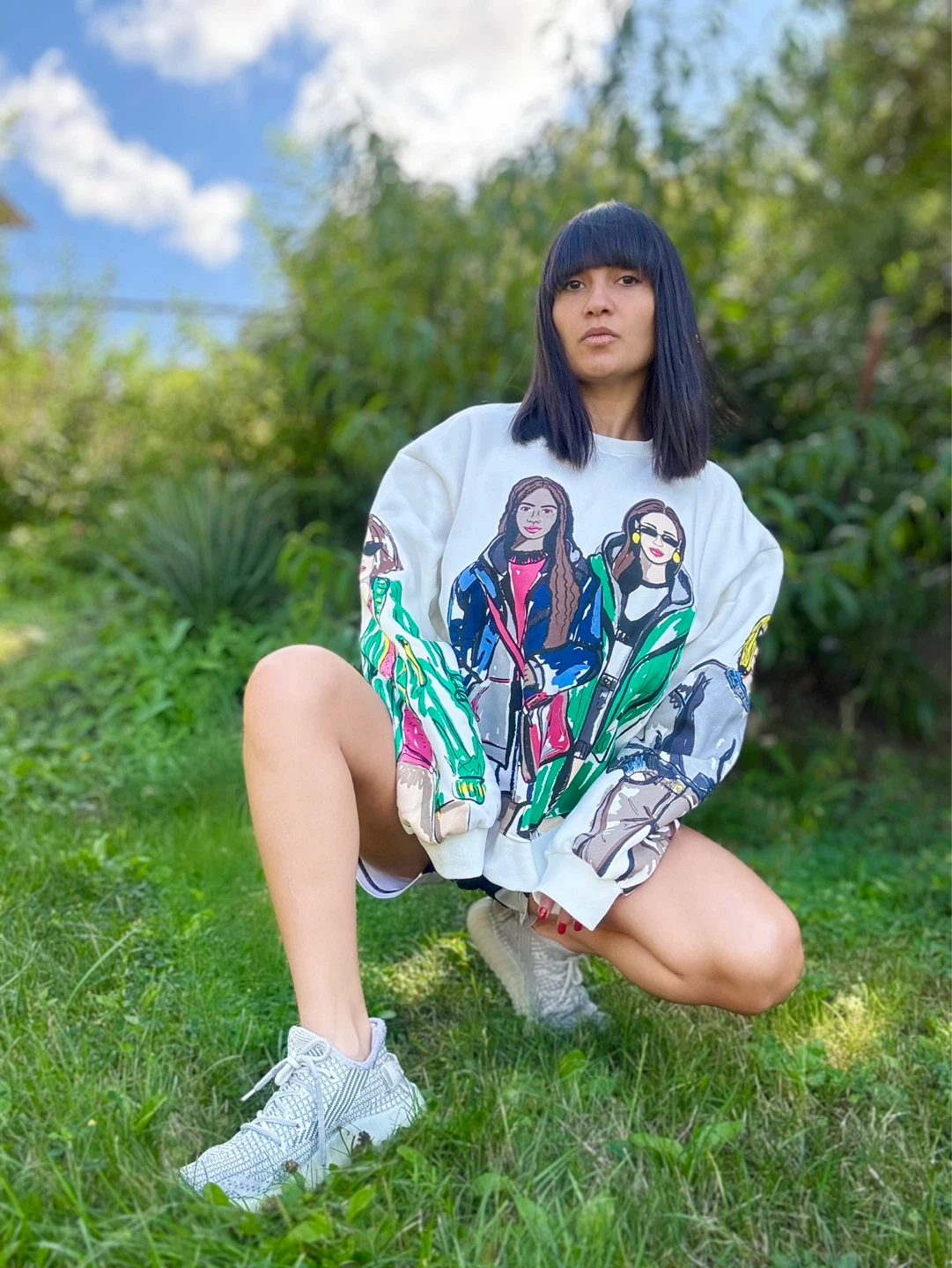 Graphic Print Crewneck Sweatshirt