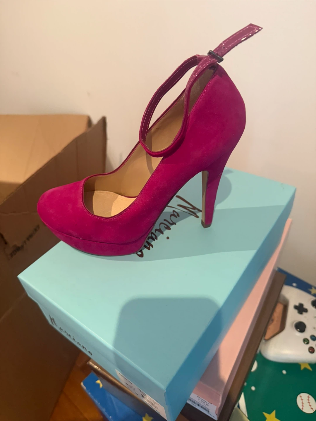 Mariano Pink Suede Heels