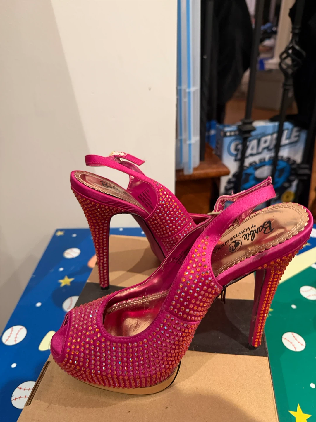 Hot pink Barbie platform heels