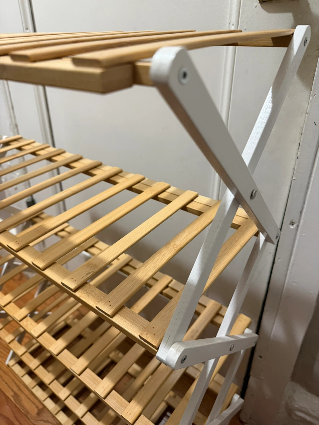 4-Tier Collapsible Bamboo Shoe Rack - photo 2