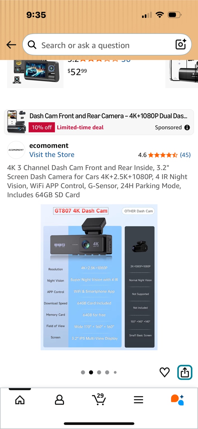 Brand New 4K Dash Camera Front and Rear - photo 2
