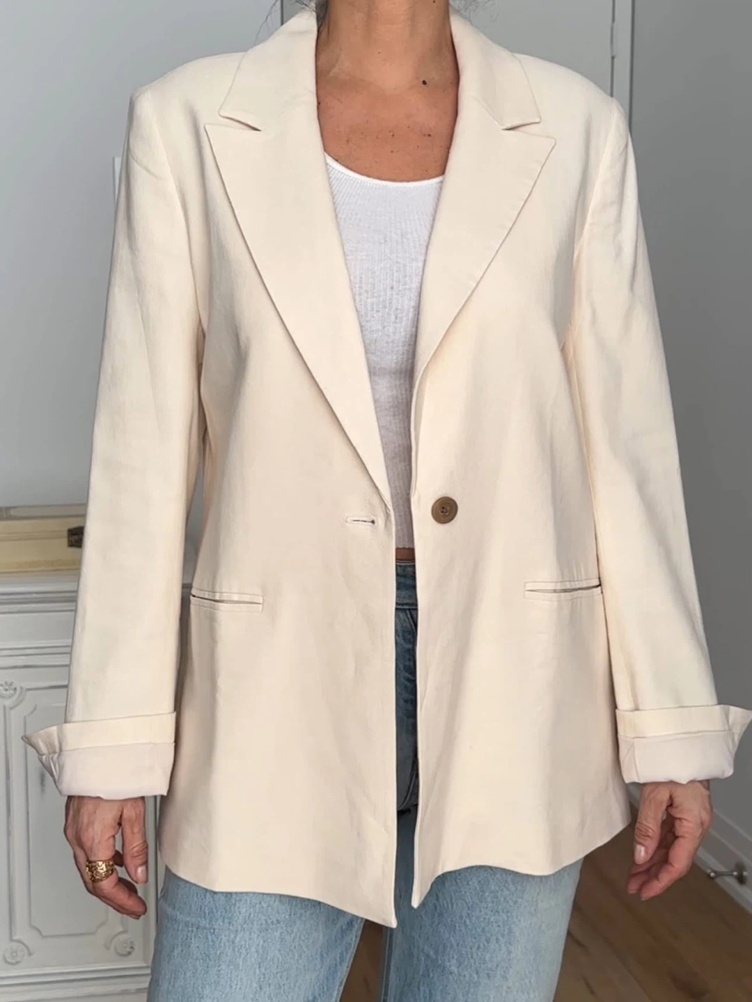 Hudson Cream Línen Blazer