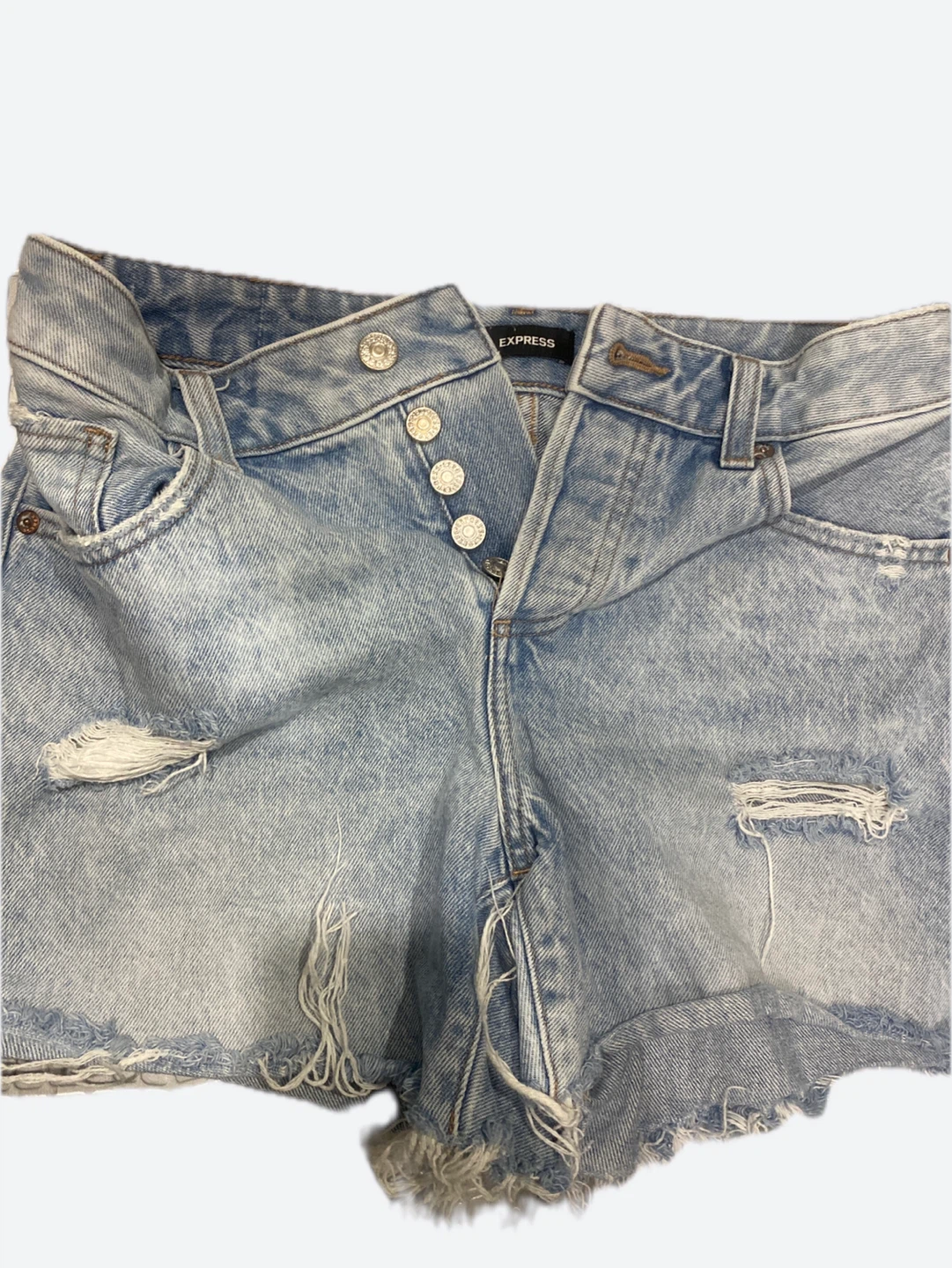 Express Distressed Denim Shorts - photo 5