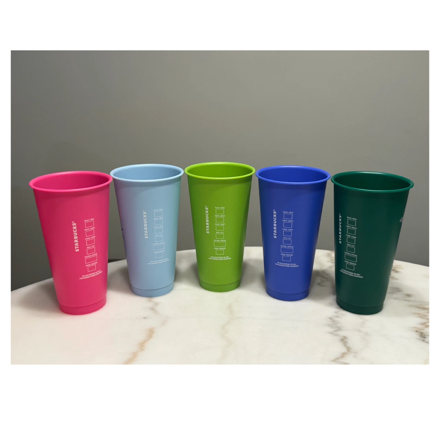 Brand new Set of 5 Starbucks Reusable cold cups Tumblers - photo 2