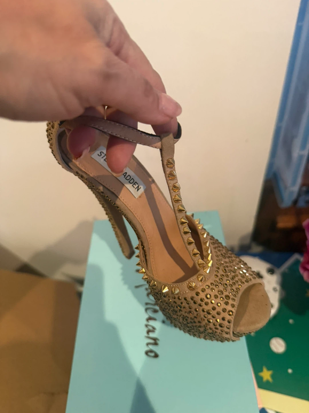 Steve Madden Studded Peep-Toe Heels