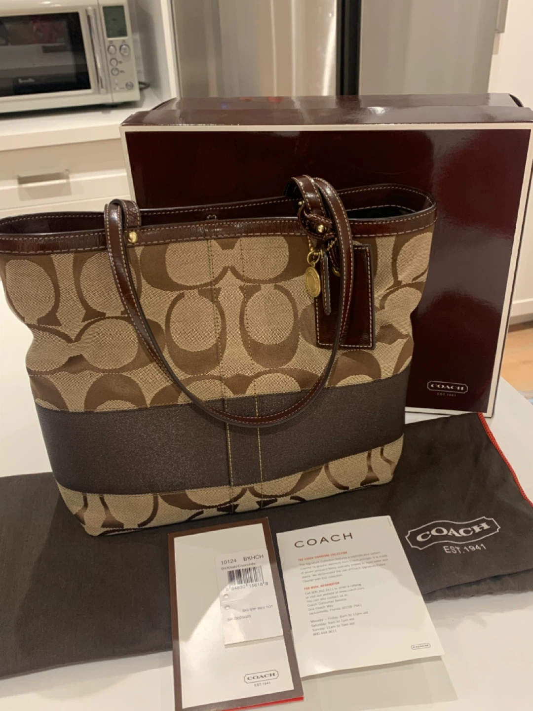 🤎🐻 New Coach Brown Signature  Reversible Tote Bag 🐻🤎