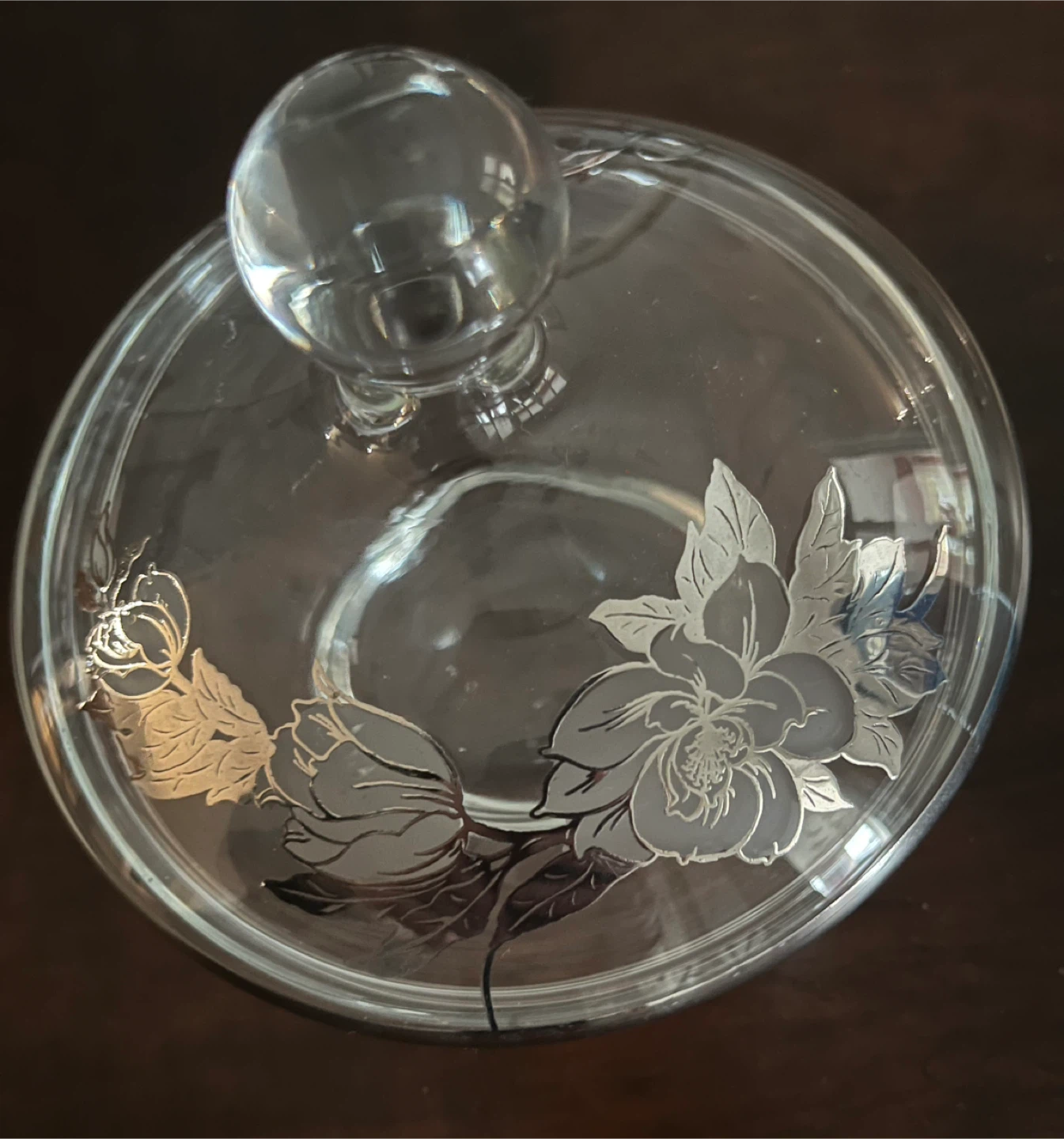 Vintage Glass Candy Dish with Lid
