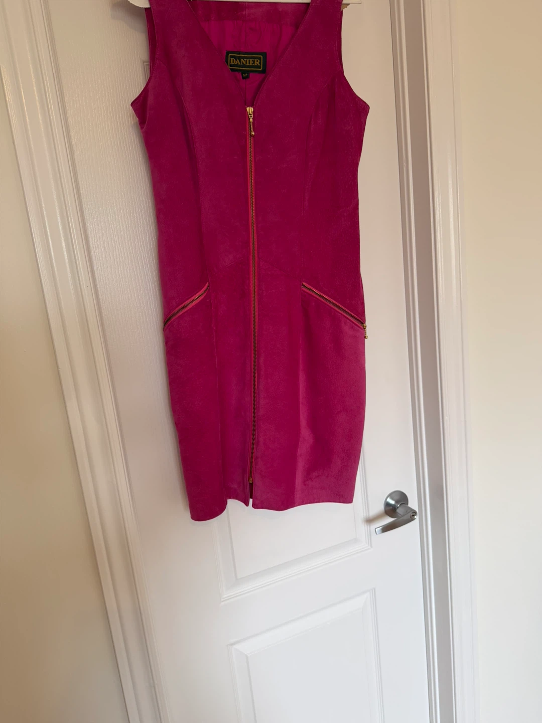 Danier Pink Sleeveless Zipper Dress with Pockets