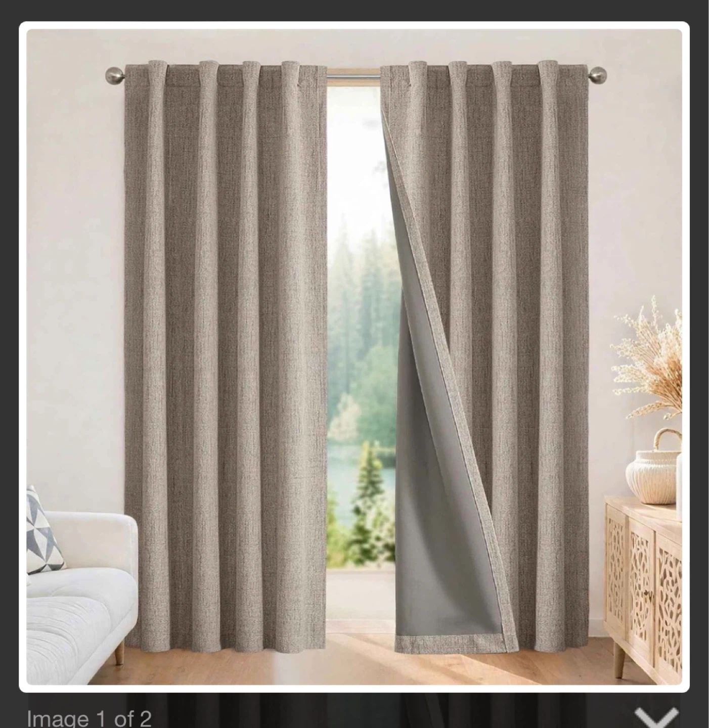 Grey Textured Blackout Curtains