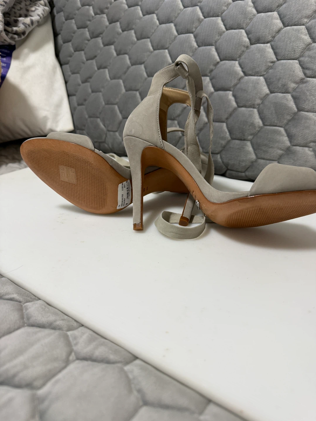 Schutz Grey Suede Lace-Up Heels Size 9B - photo 3