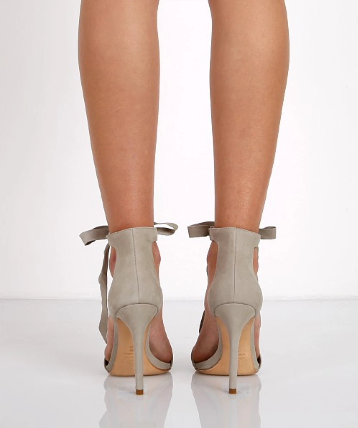 Schutz Grey Suede Lace-Up Heels Size 9B - photo 5