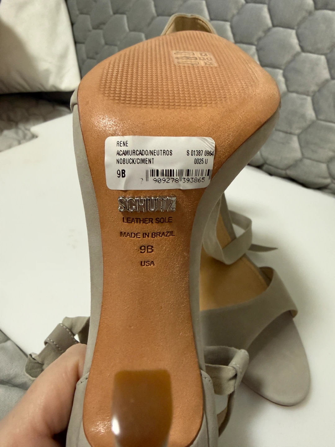 Schutz Grey Suede Lace-Up Heels Size 9B - photo 2